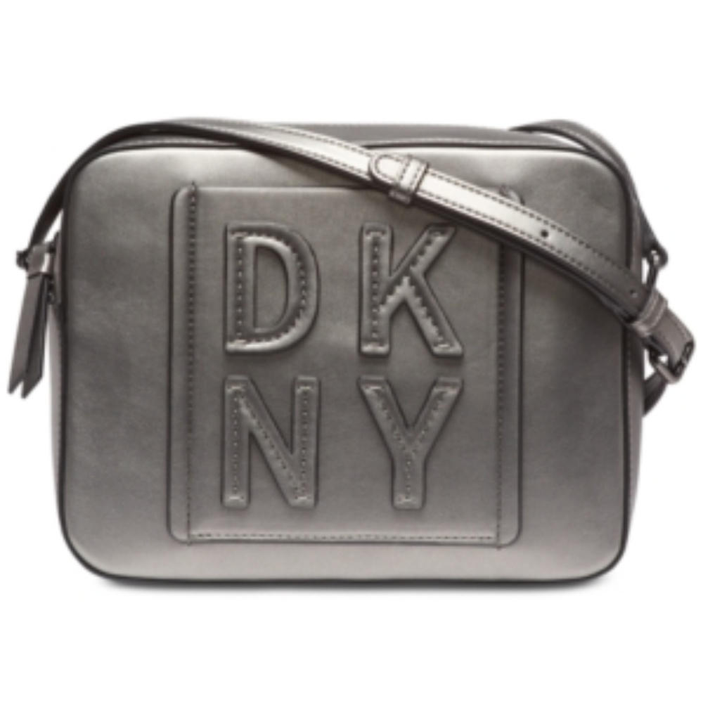 Dkny Silver Gray Tilly Stacked Logo Crossbody Gem